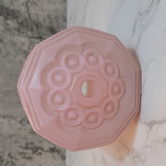 Vintage 9 Sided Pink Glass 5-1/2" Ceiling Light Fixture Lamp Shade Globe - Picture 3 of 6